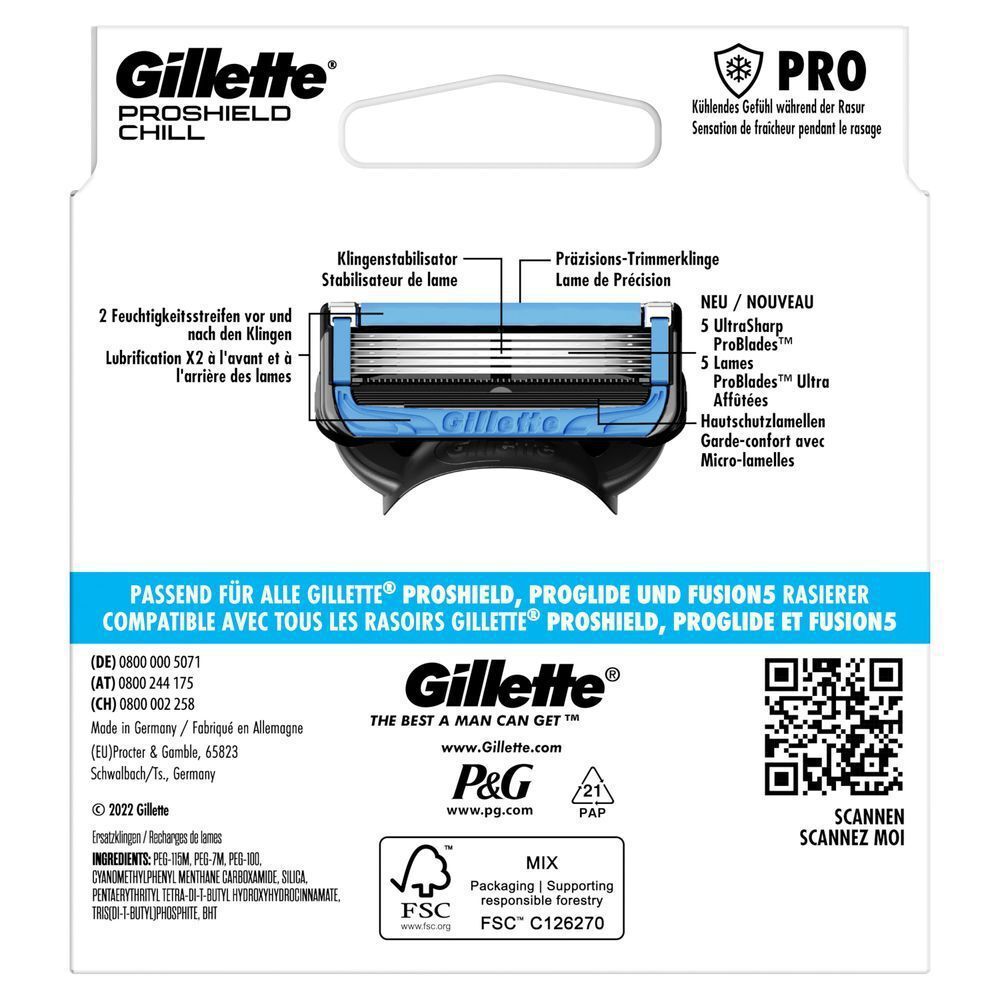 Bild: Gillette ProShield Chill Rasierklingen für Männer