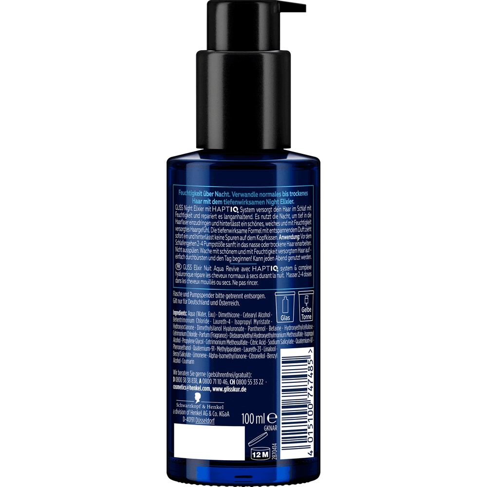 Bild: Schwarzkopf GLISS Night Elixier Aqua Revive