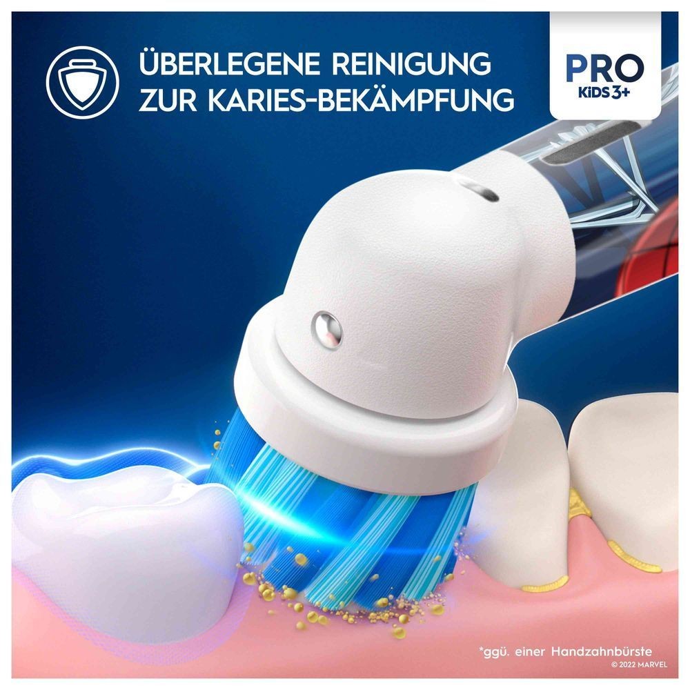 Bild: Oral-B Pro Kids Spiderman Elektrische Zahnbürste, Blau/Rot