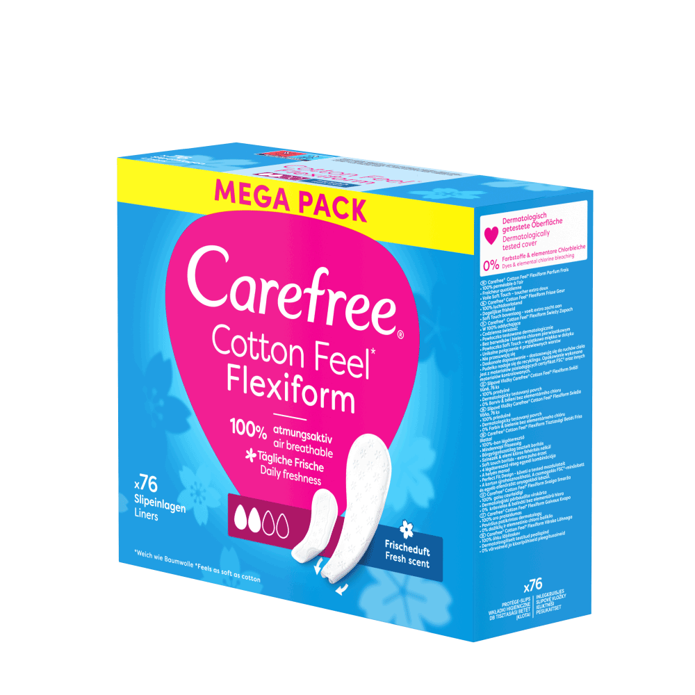 Bild: Carefree Cotton Feel Flexiform Slipeinlagen mit Frische Duft 