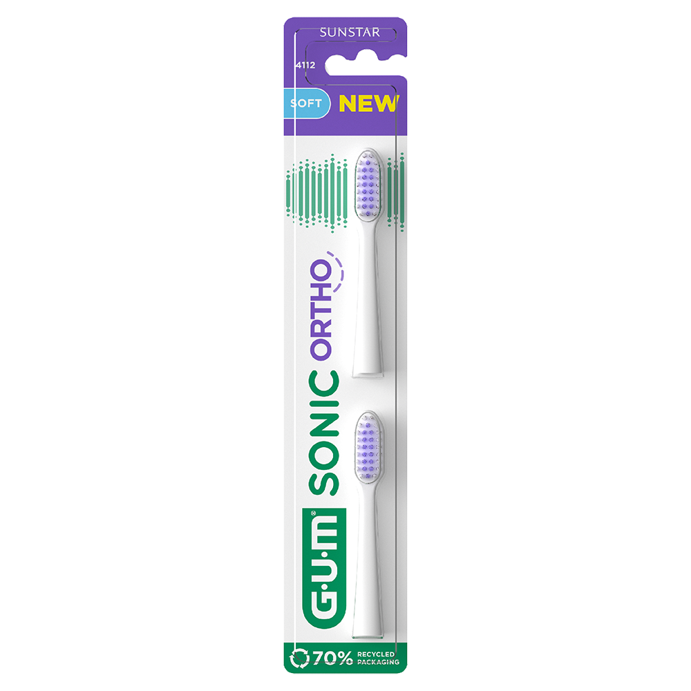Bild: GUM Sonic Ortho Aufsteckbürsten Soft 