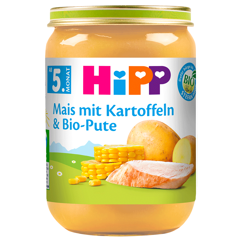 Bild: HiPP Mais mit Kartoffeln & Bio Pute