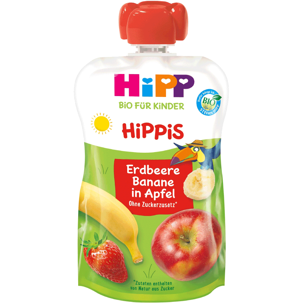 Bild: HiPP Hippis Erdbeere-Banane in Apfel