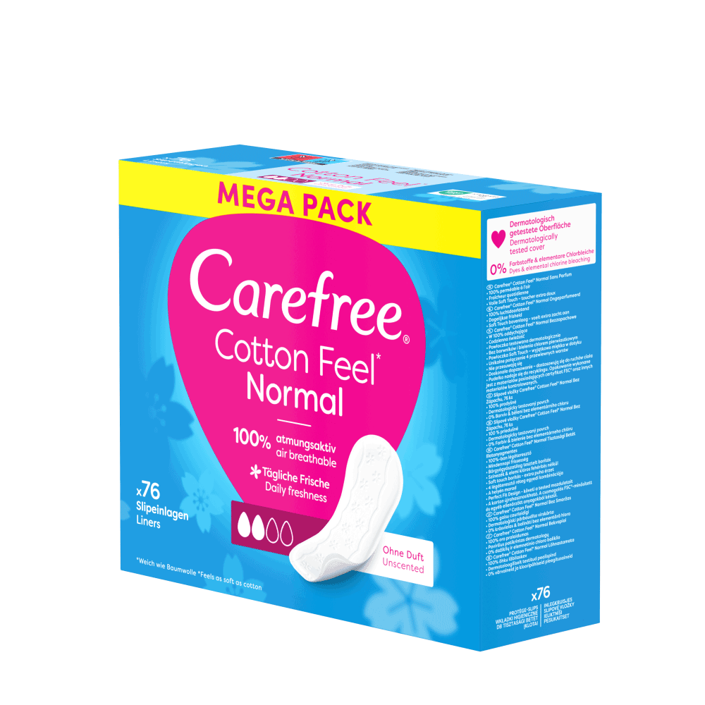 Bild: Carefree Cotton Feel Slipeinlagen Normal Mega Pack 