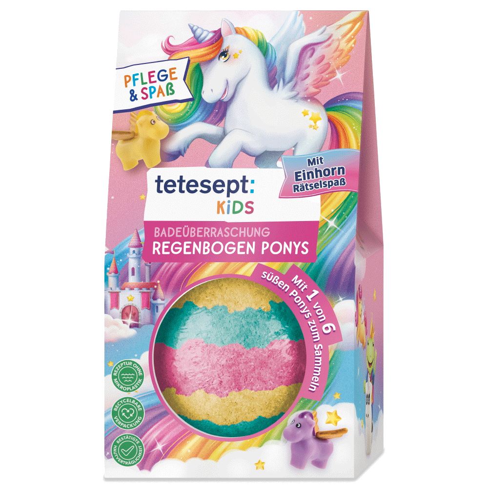 Bild: tetesept: Kids Badeüberraschung Regenbogen Ponys