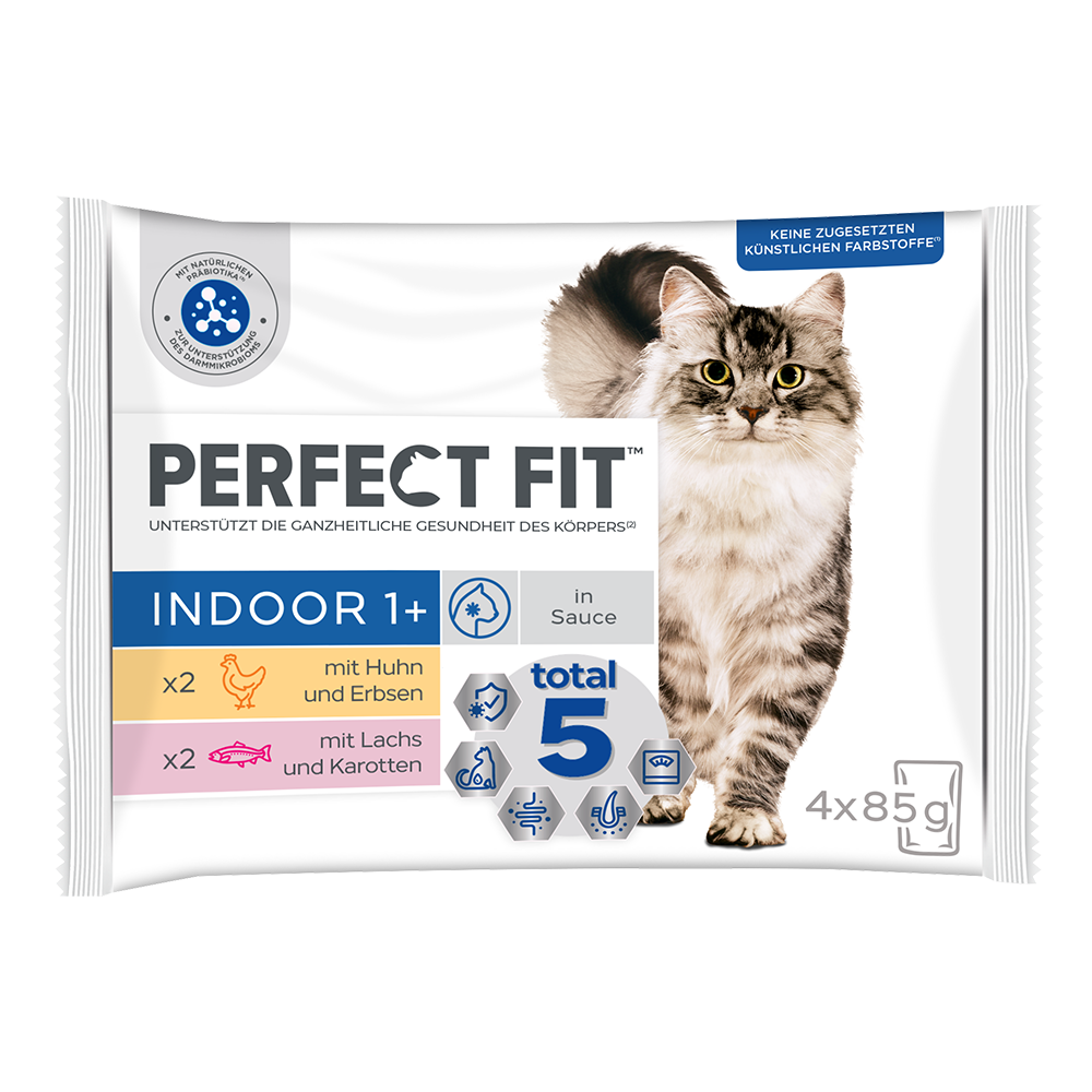 Bild: PERFECT FIT Indoor 1+ in Sauce mit Huhn und Lachs
