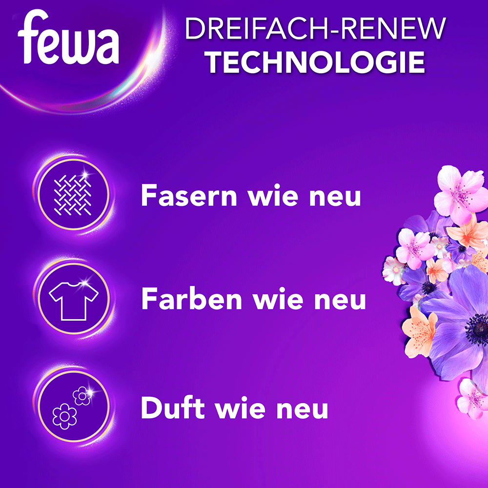 Bild: Fewa Flüssigwaschmittel Schwarz Blütenmeer