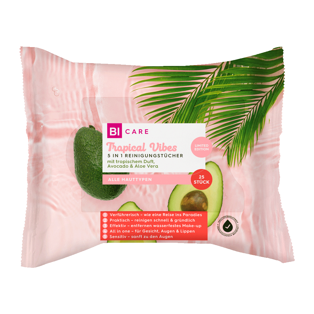 Bild: BI CARE 5in1 Reinigungstücher Tropical Vibes