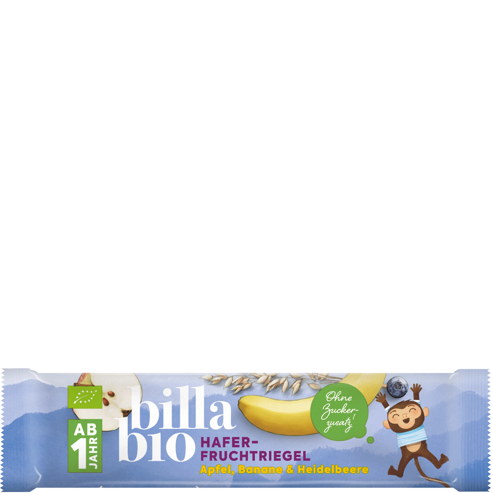 Bild: Billa Bio Babyriegel Apfel, Banane & Blaubeere