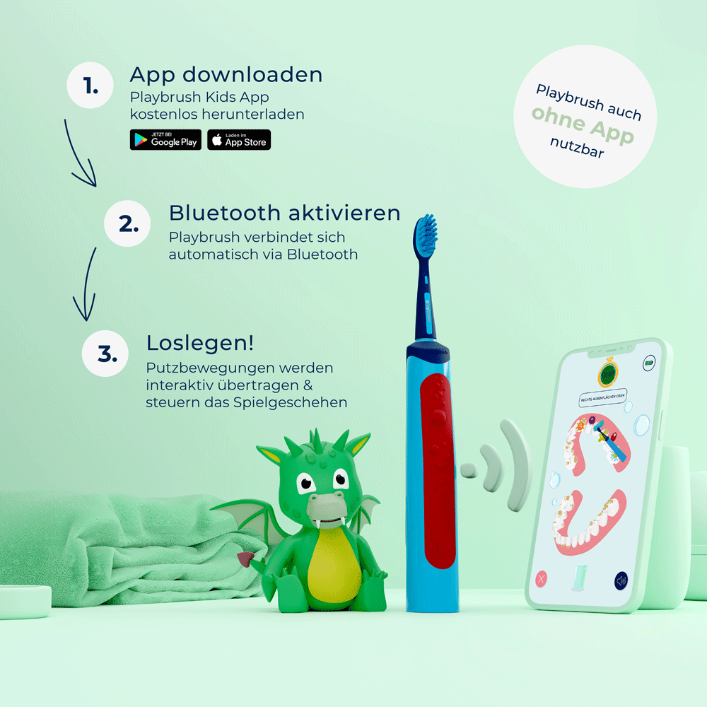Bild: Playbrush Smart Sonic blau elektrische Kinderzahnbürste