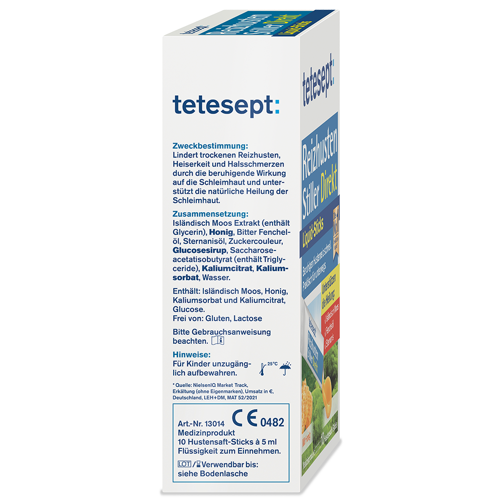 Bild: tetesept: Reizhusten Stiller Direkt Liquid Sticks