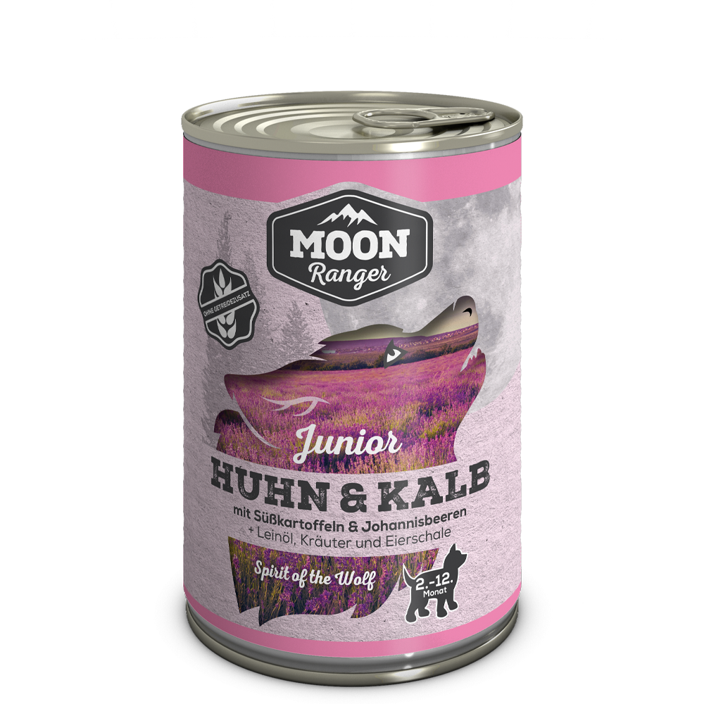 Bild: Moon Ranger Junior Huhn und Kalb mit Süßkartoffeln & Johannisbeeren