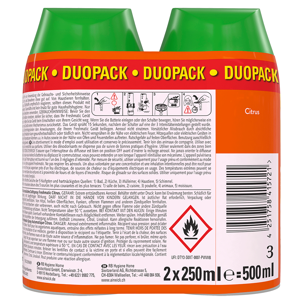 Bild: AIRWICK Automatisches Duftspray Freshmatic Nachfüllung Citrus