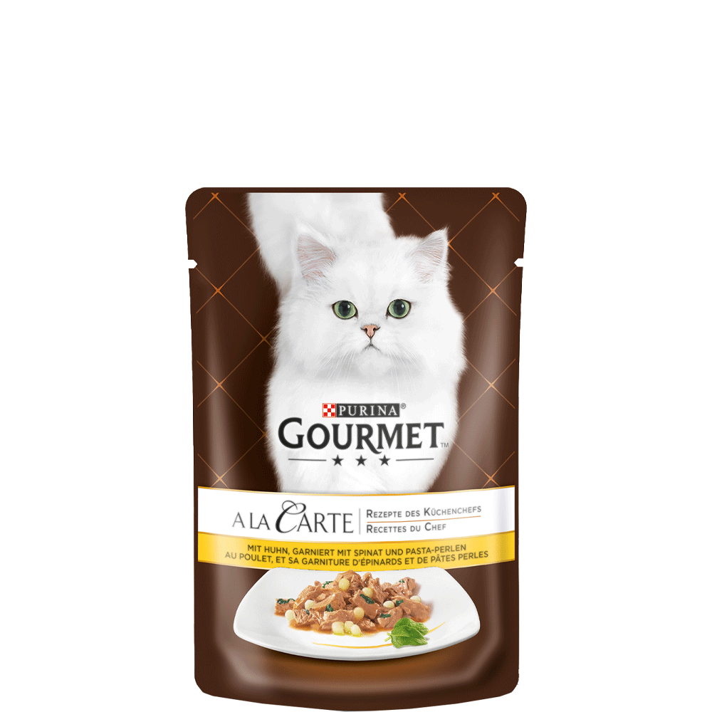Bild: GOURMET A la carte Huhn garniert mit Pastaperlen
