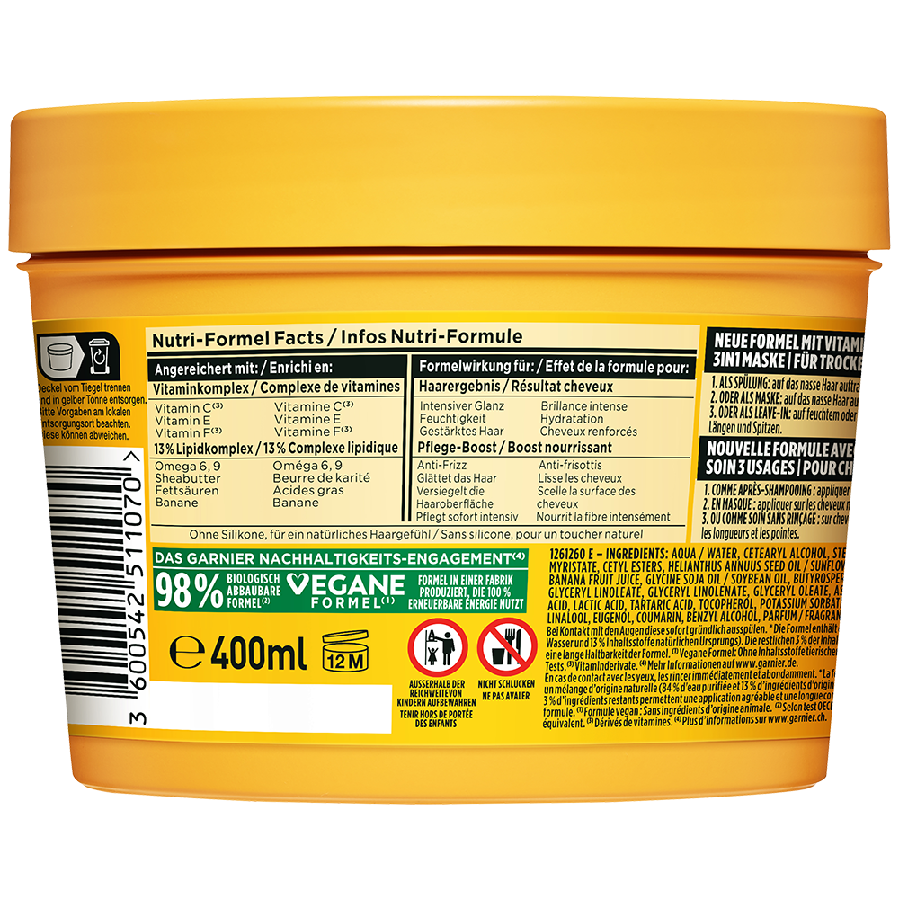 Bild: GARNIER FRUCTIS Pflegendes Banana Hair Food 3in1 Maske
