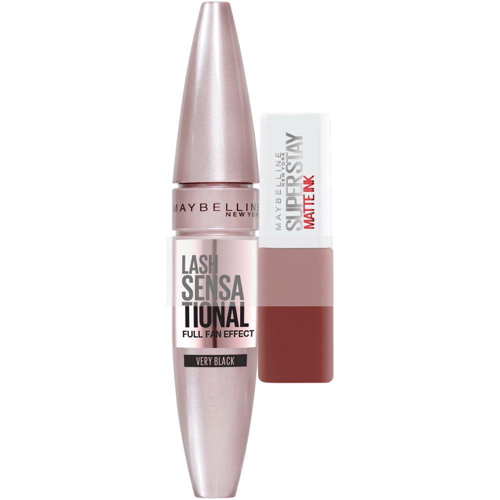 Bild: MAYBELLINE Mascara Set Lash Sensational + Matte Ink Mini Lippenstift