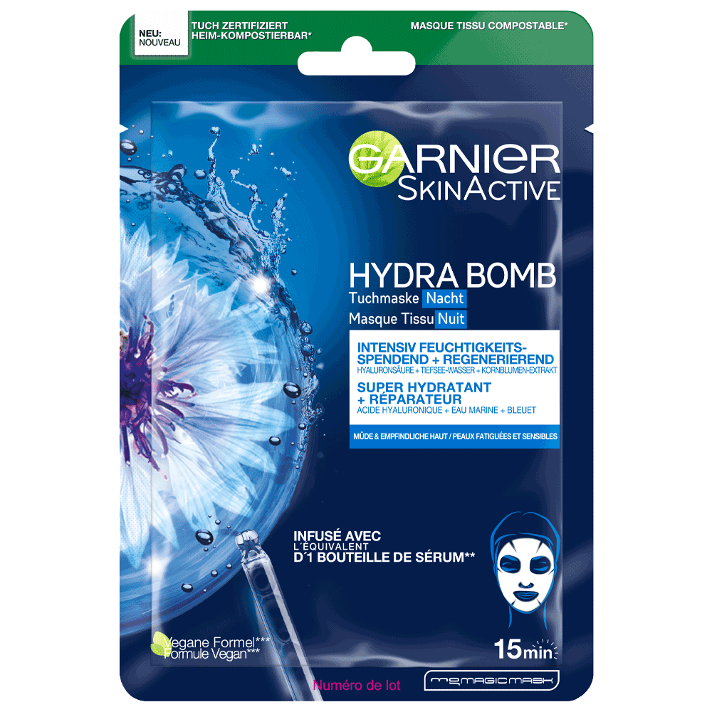 Bild: GARNIER SKIN ACTIVE Hydra Bomb Tuchmaske Nacht