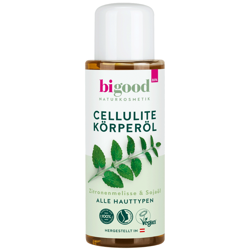 Bild: bi good Cellulite Körperöl Zitronenmelisse & Sojaöl