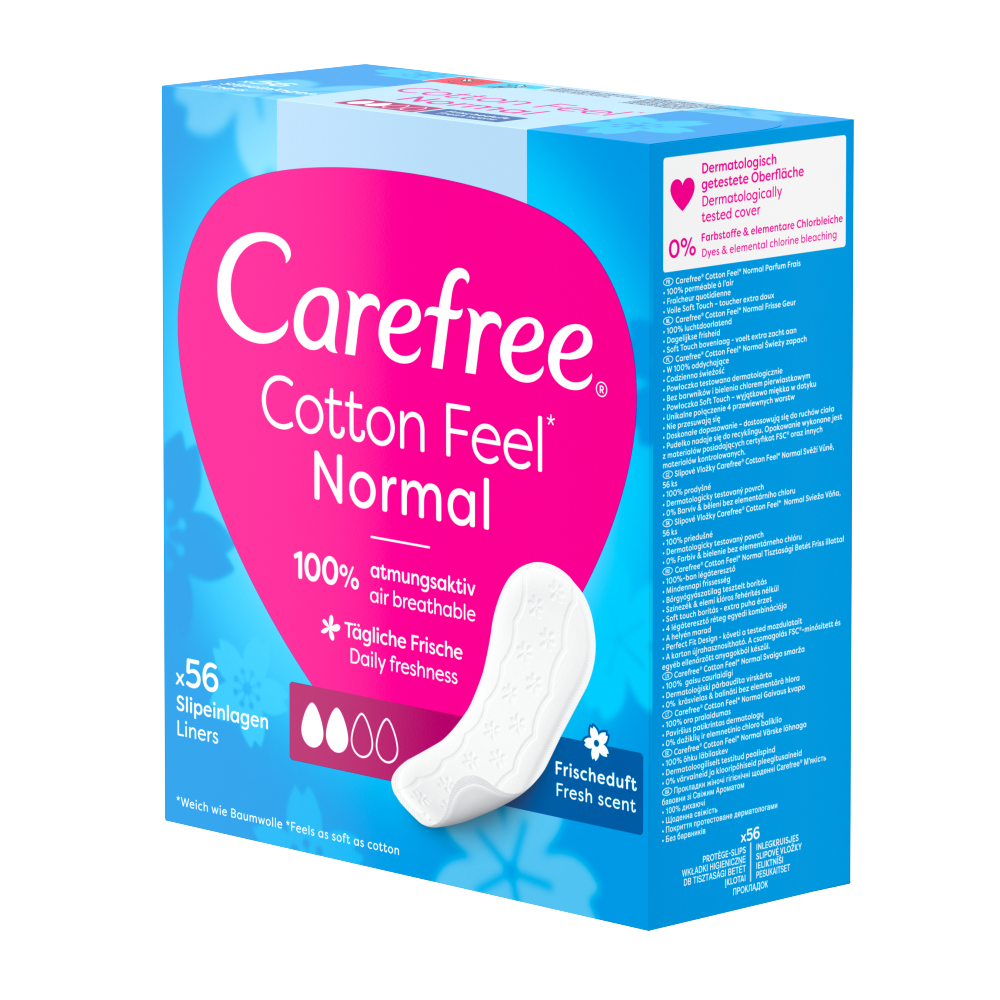 Bild: Carefree Cotton Fresh Slipeinlagen Normal mit Frischeduft