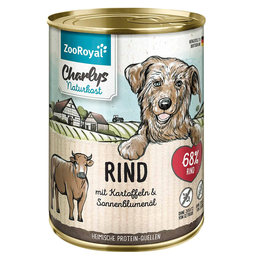 Bild: ZooRoyal Charlys Naturkost Rind mit Katroffeln Hundefutter