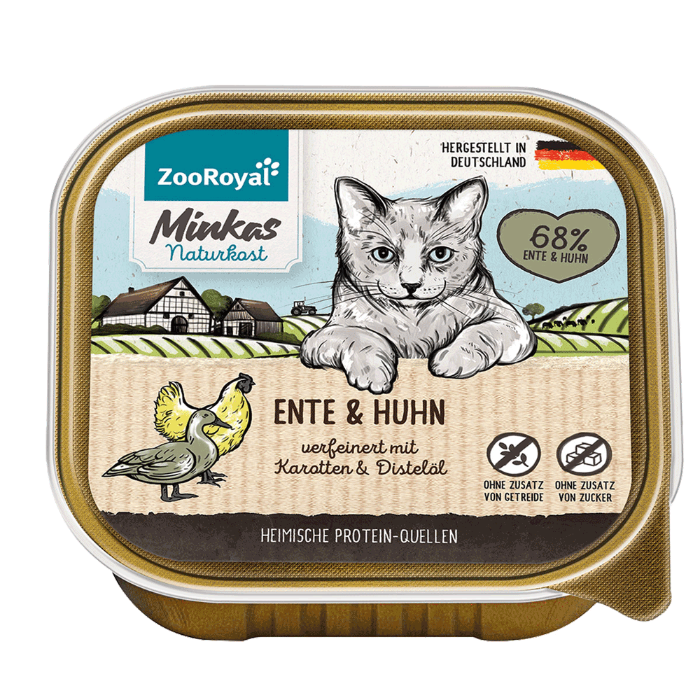 Bild: ZooRoyal Minkas Naturkost Adult Ente & Huhn Katzenfutter