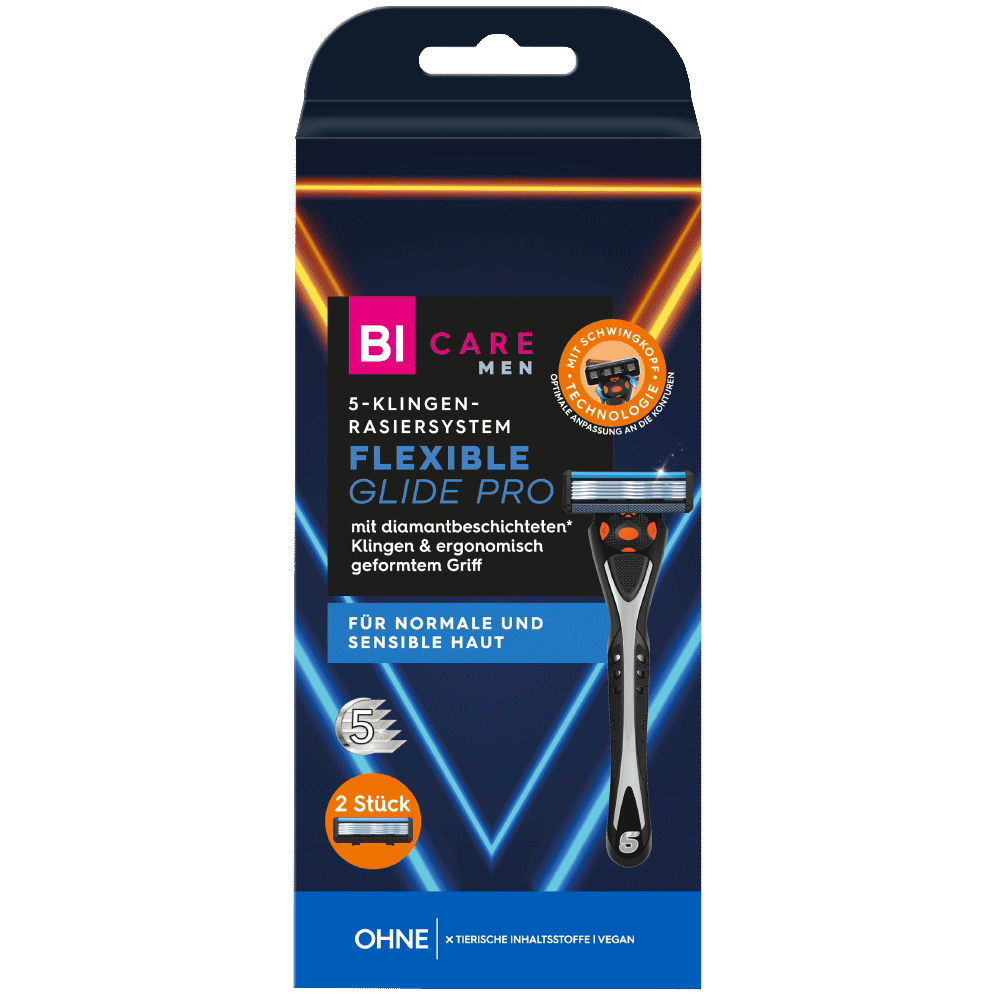 Bild: BI CARE MEN 5 Klingen Rasiersystem Flexible Glide Pro