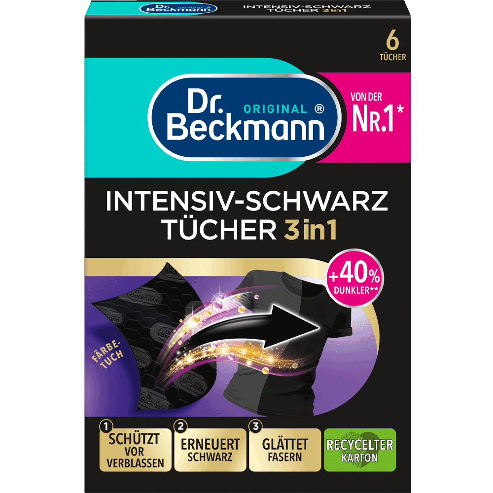Bild: Dr. Beckmann Intensiv-Schwarz Tücher 3in1