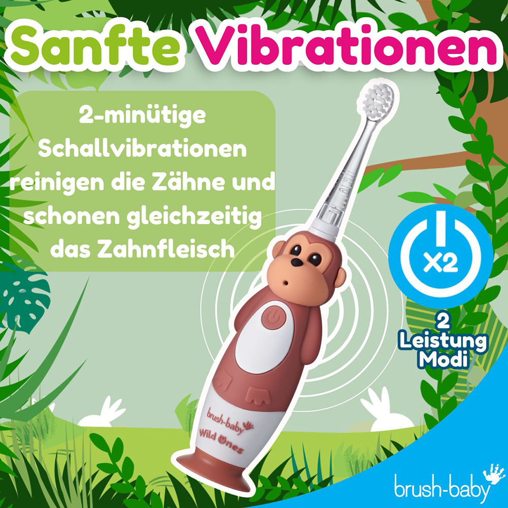 Bild: brush-baby Wild Ones Wiederaufladbare Elektrische Zahnbürste Mya Monkey