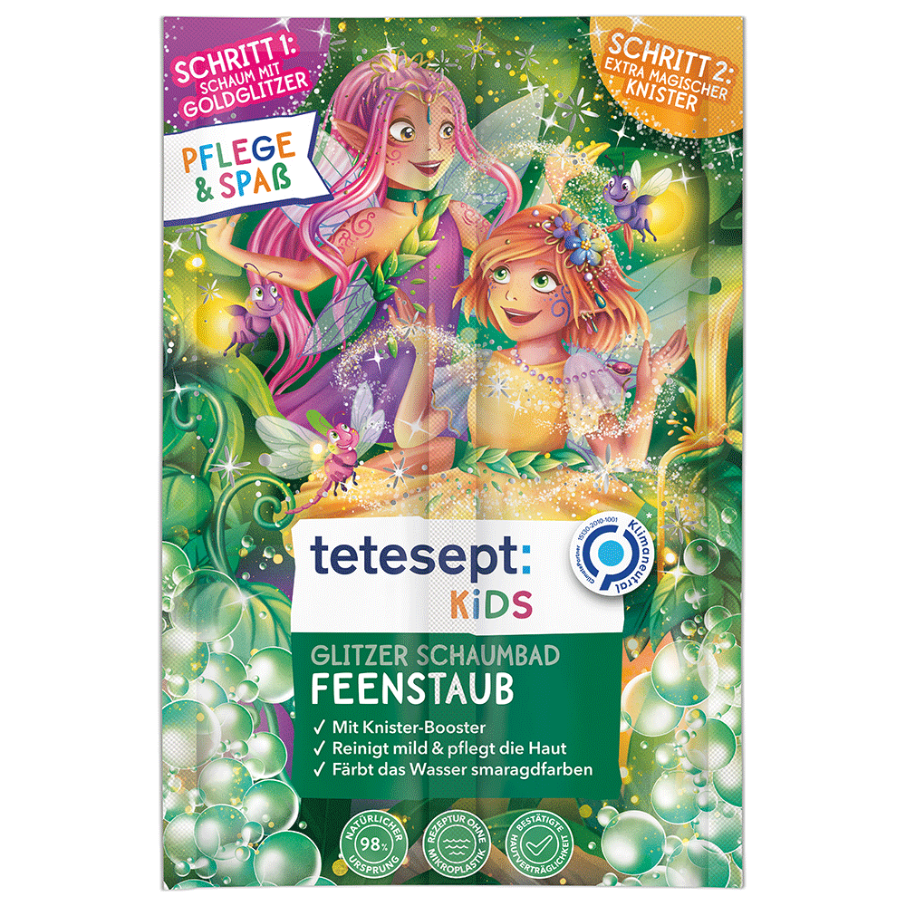Bild: tetesept: Kids Glitzer Schaumbad Feenstaub