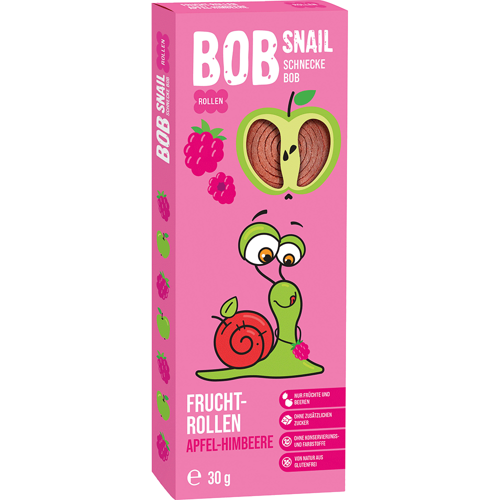 Bild: BOB Snail Fruchtrollen Apfel Himbeere