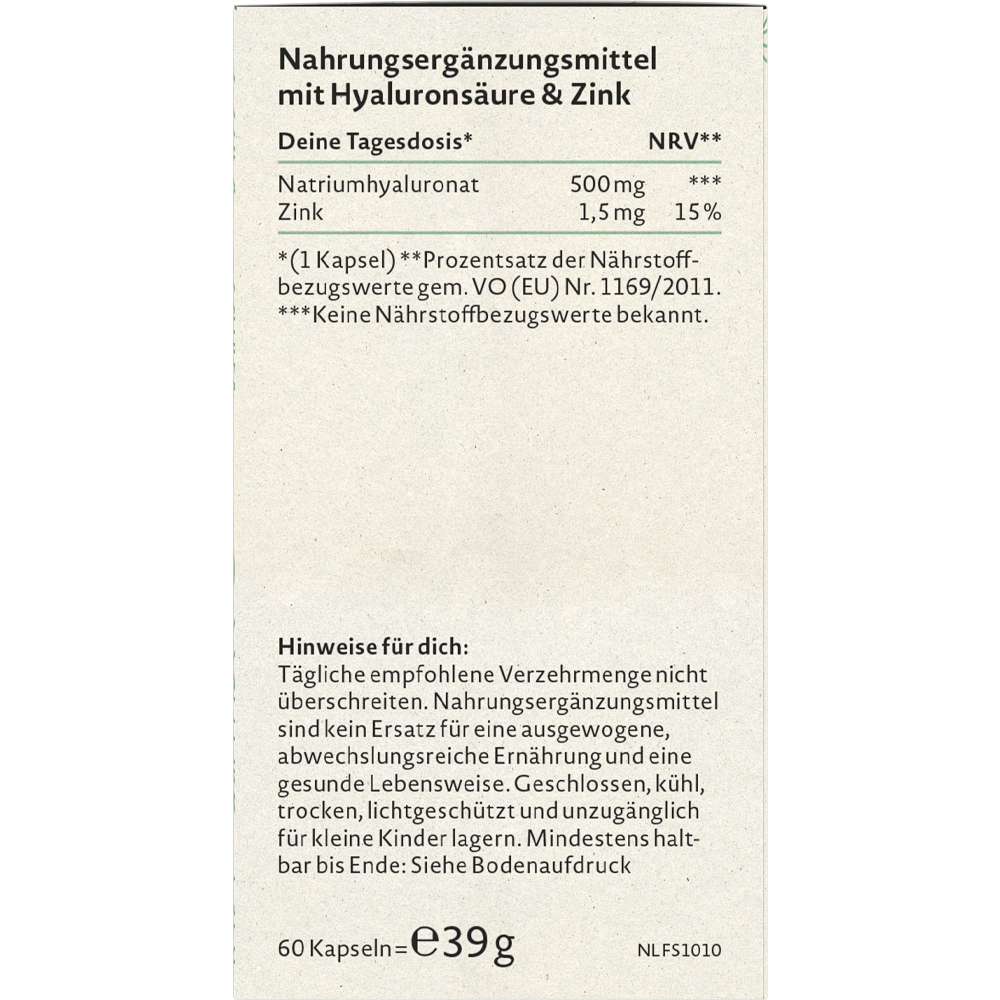 Bild: NATURE LOVE Hyaluron mit Zink