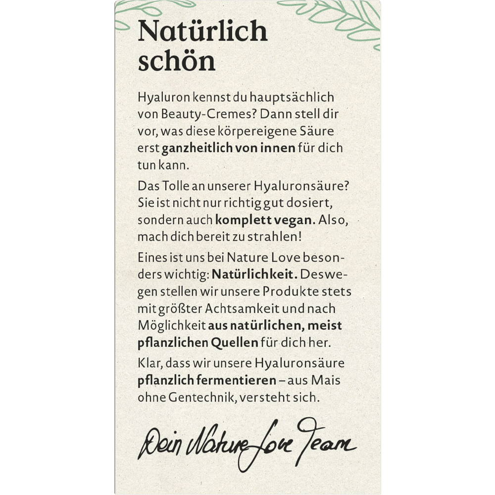 Bild: NATURE LOVE Hyaluron mit Zink