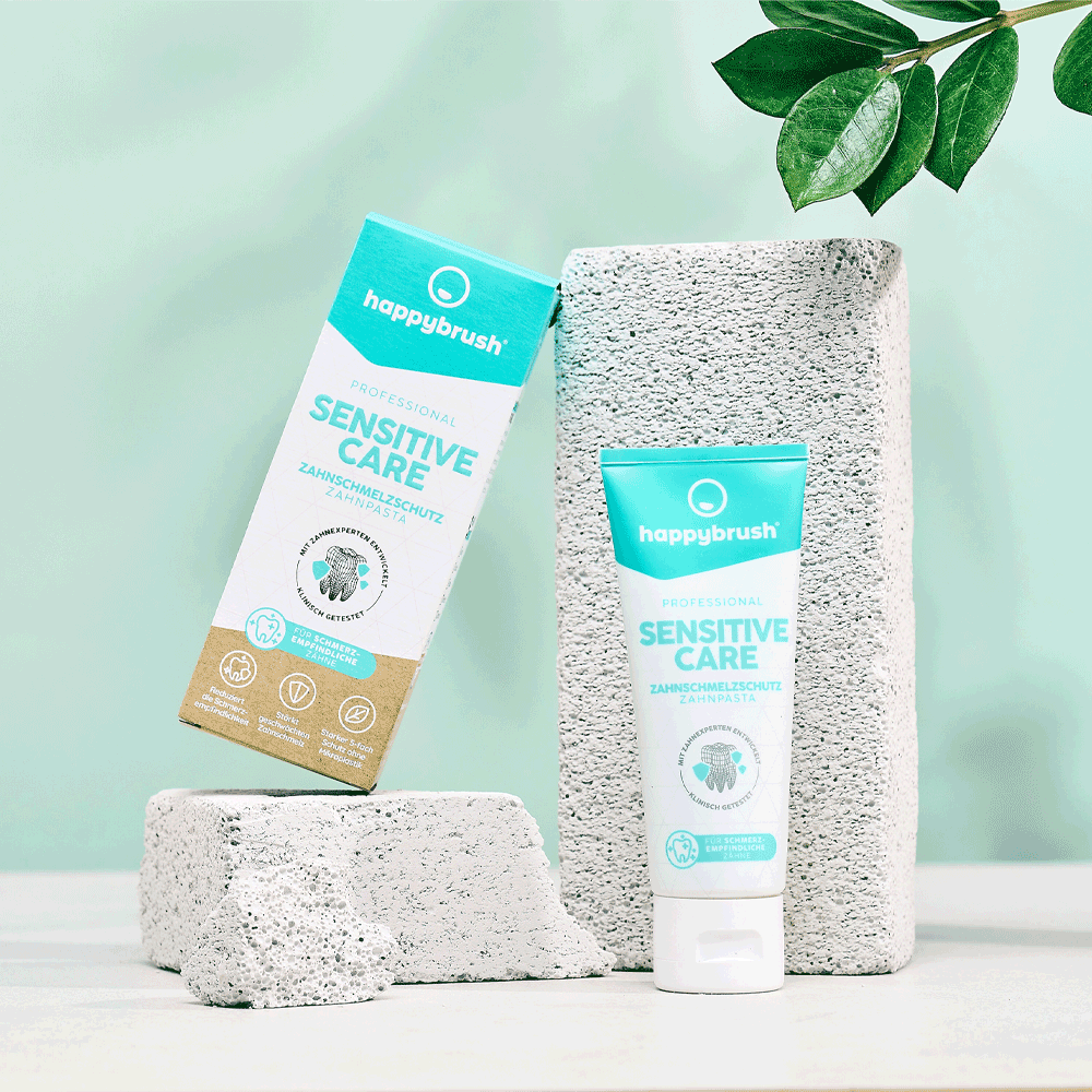 Bild: happybrush Zahnpasta Sensitive Care Zahnschmelzschutz