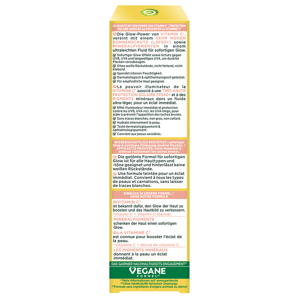Bild: GARNIER SKIN ACTIVE Vitamin C UV Fluid Glow LSF 50+