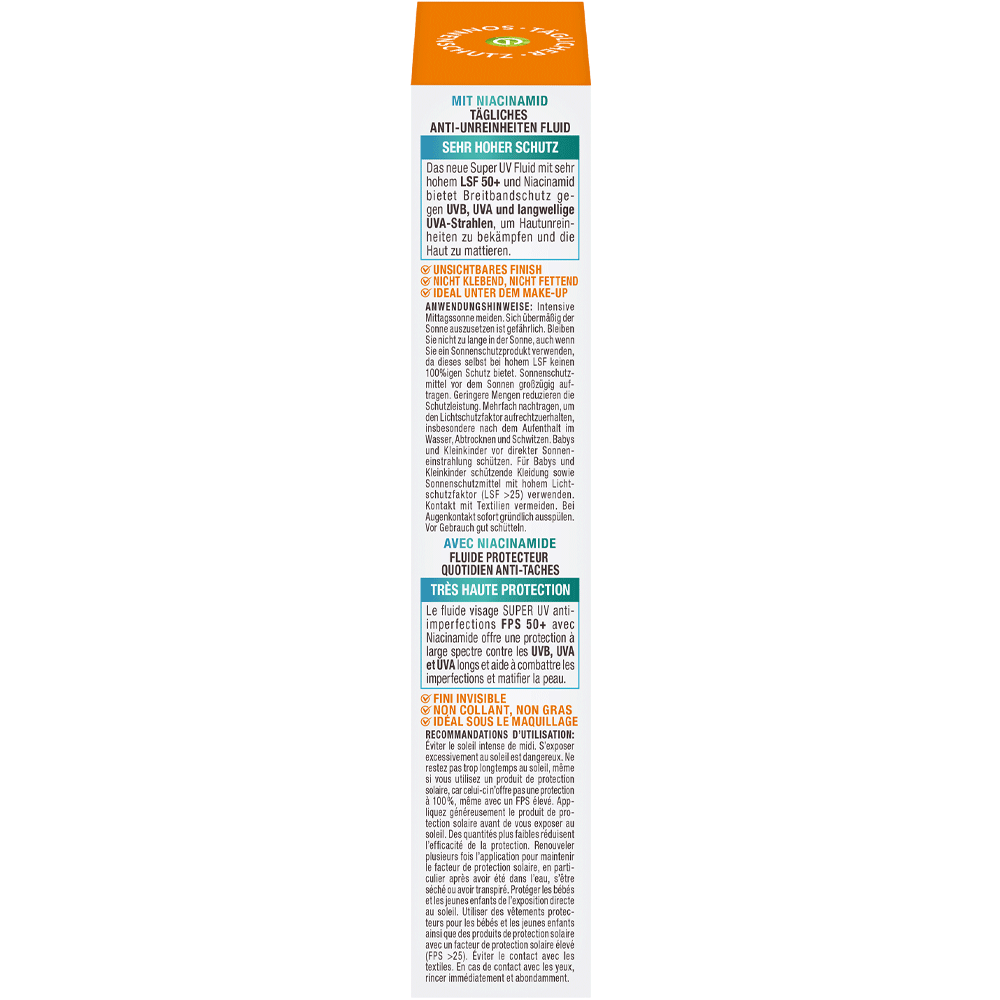 Bild: GARNIER AMBRE SOLAIRE Sonnenschutzfluid Niacinamid LSF50+