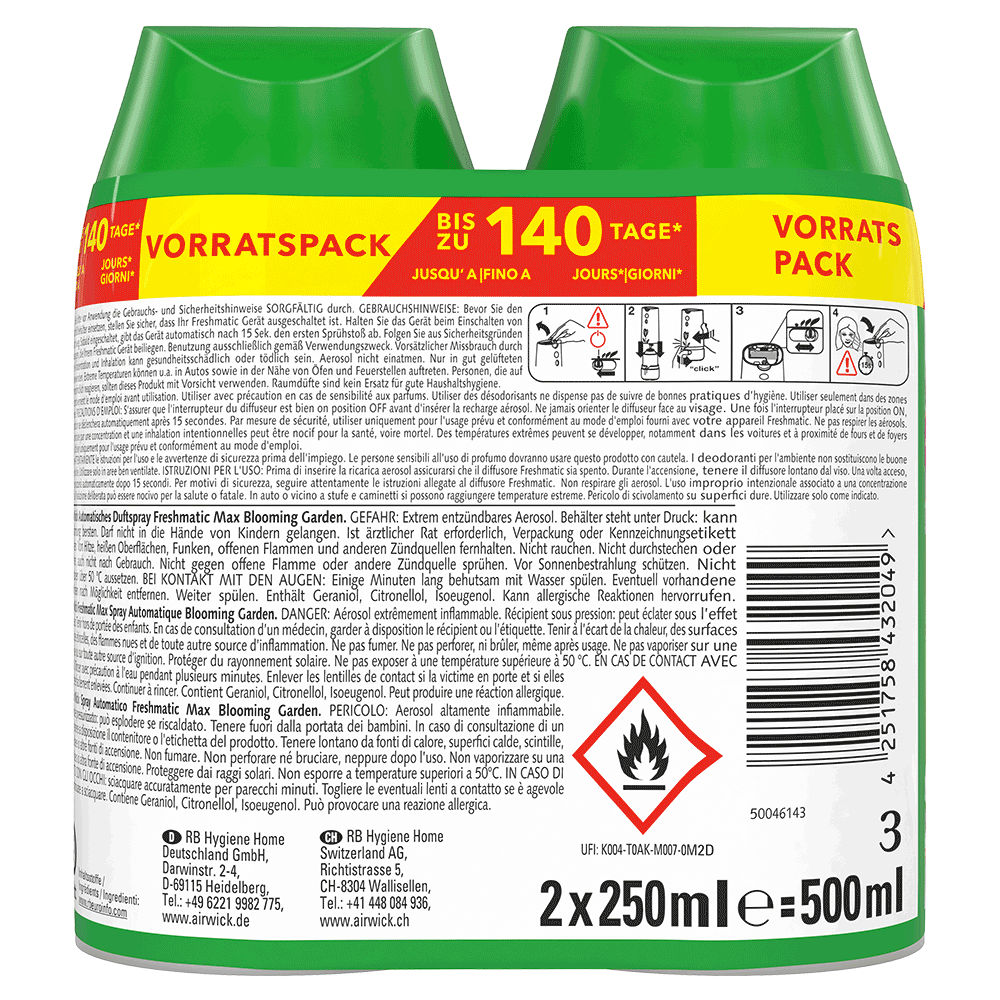 Bild: AIRWICK Freshmatic Max Nachfüller Duo Blooming Garden