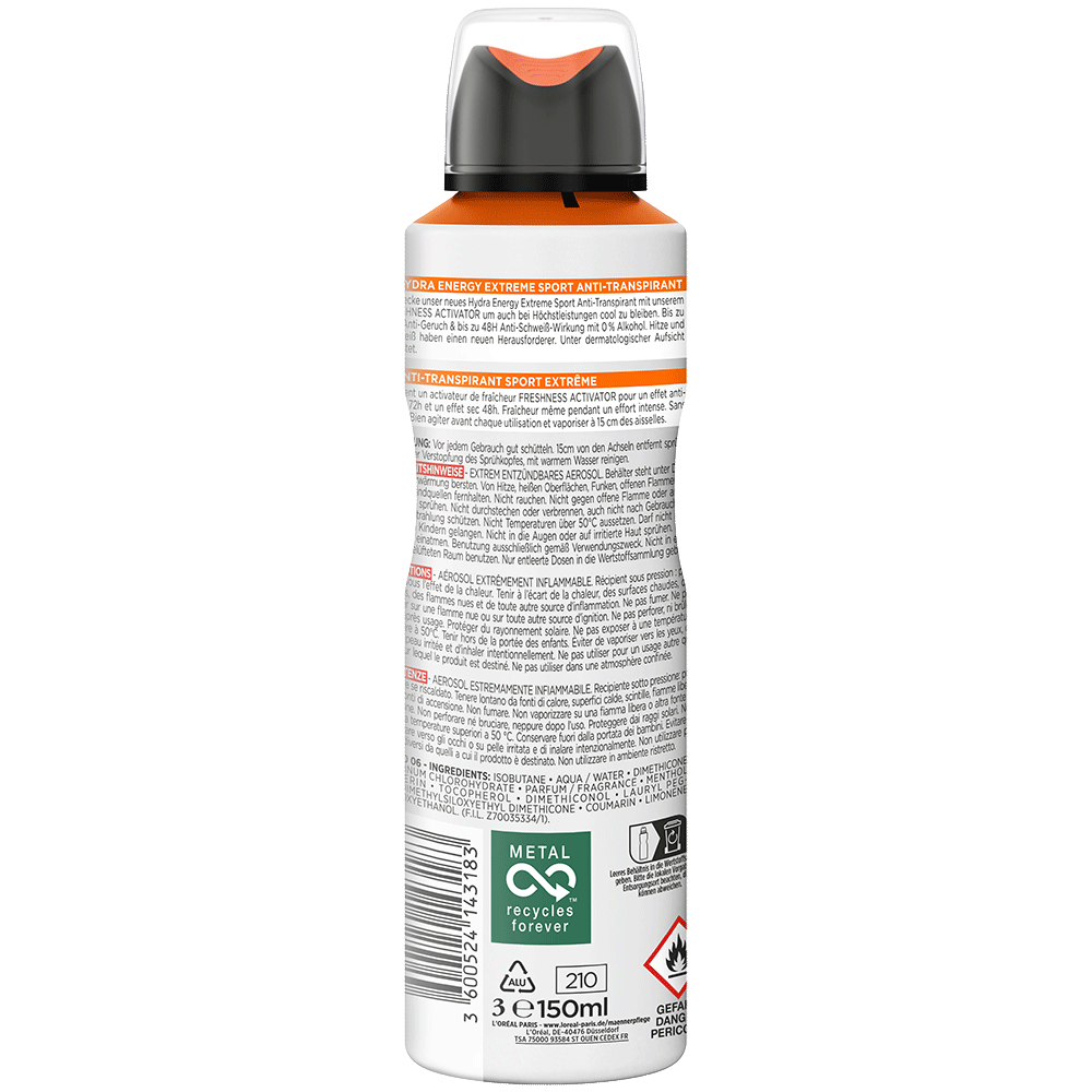 Bild: L'ORÉAL PARIS MEN EXPERT Hydra Energy Extreme Sport Anti-Transpirant Deo Spray