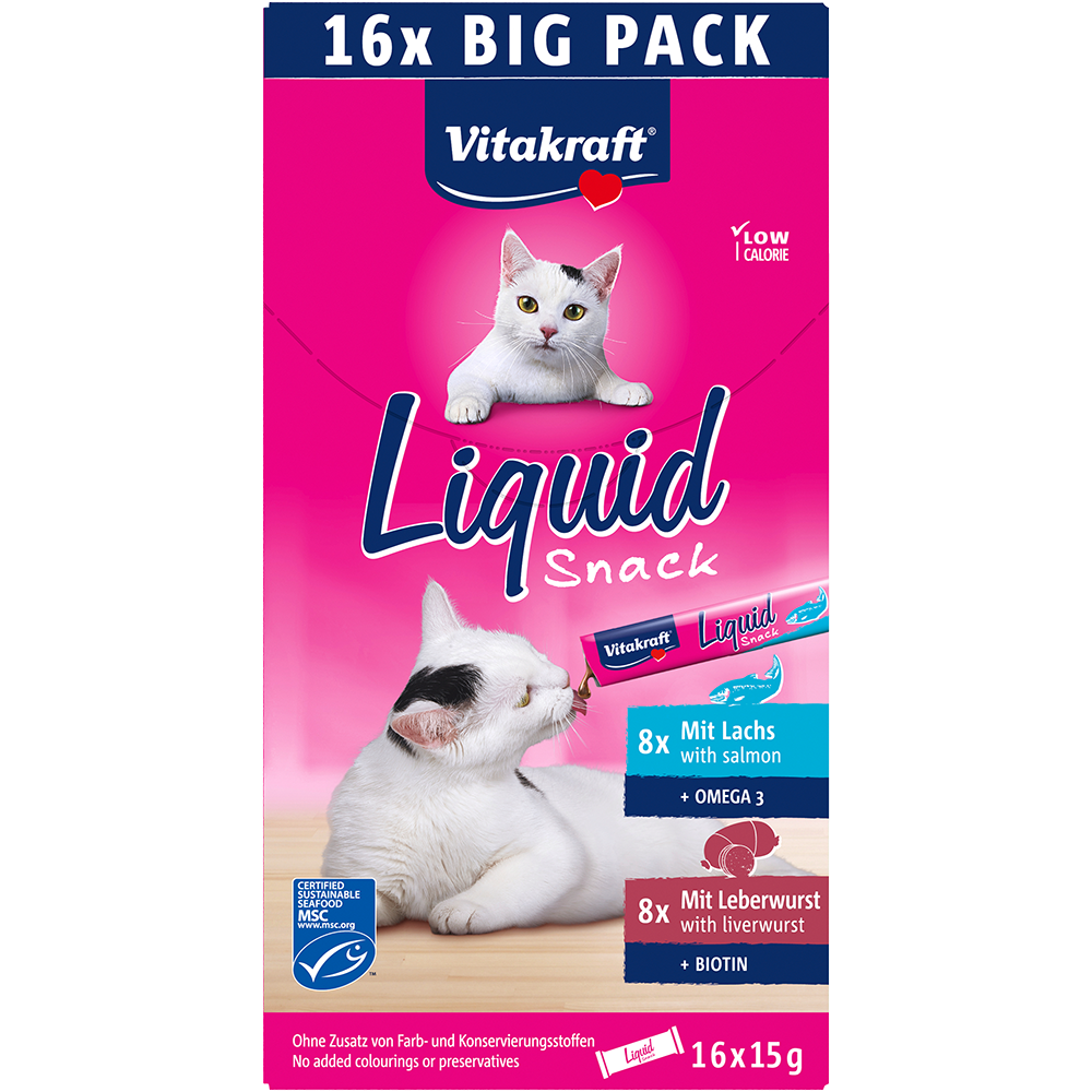 Bild: Vitakraft Liquid Snack Lachs und Leberwurst