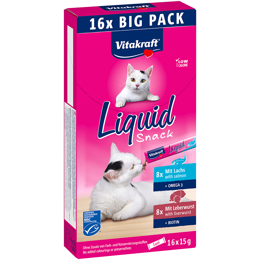 Bild: Vitakraft Liquid Snack Lachs und Leberwurst
