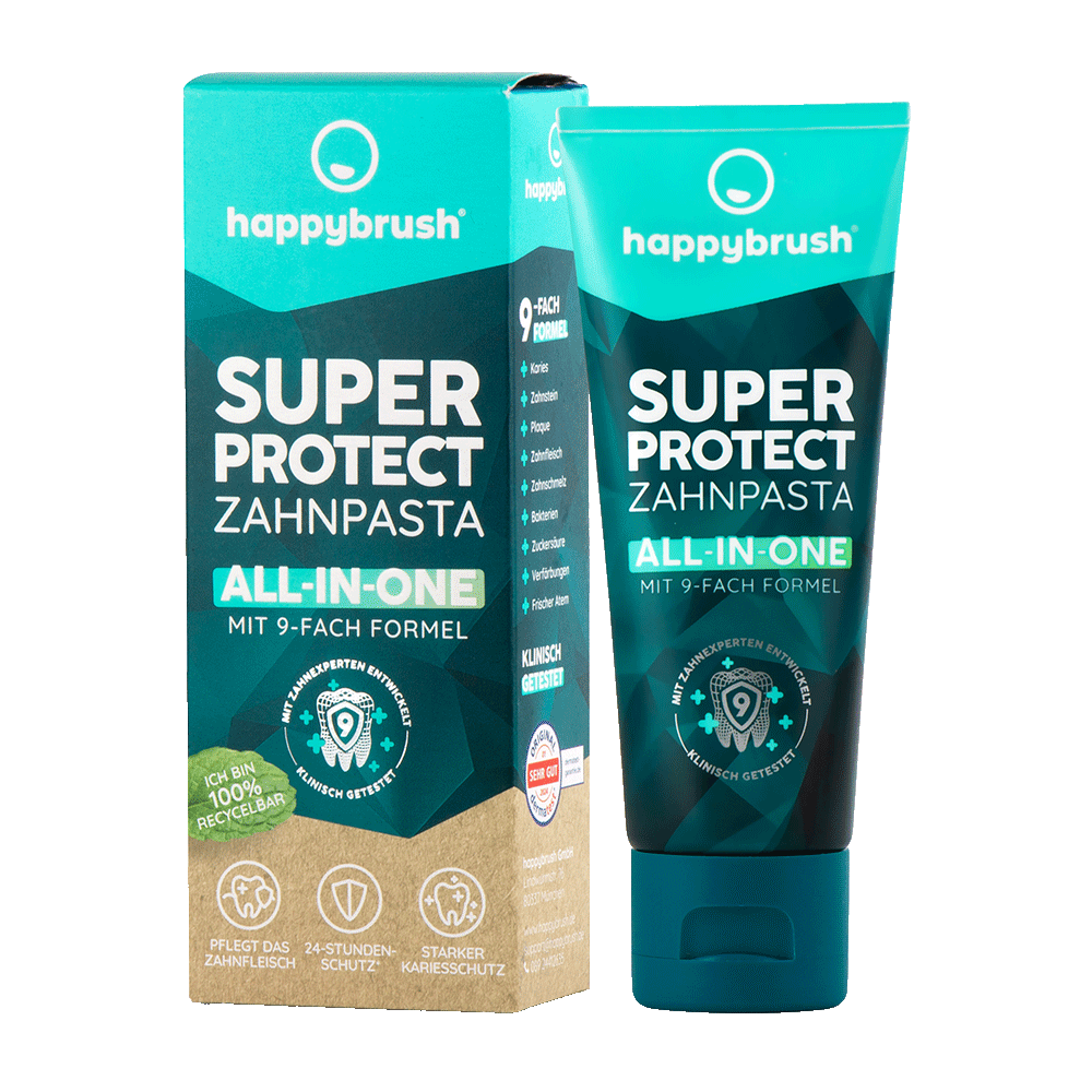 Bild: happybrush Zahnpasta All in One Super Protect