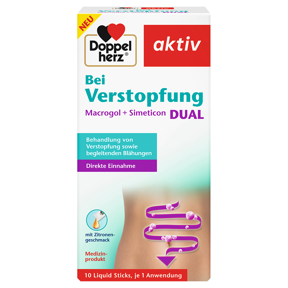 Bild: DOPPELHERZ Bei Verstopfung Macrogol + Simeticon Dual