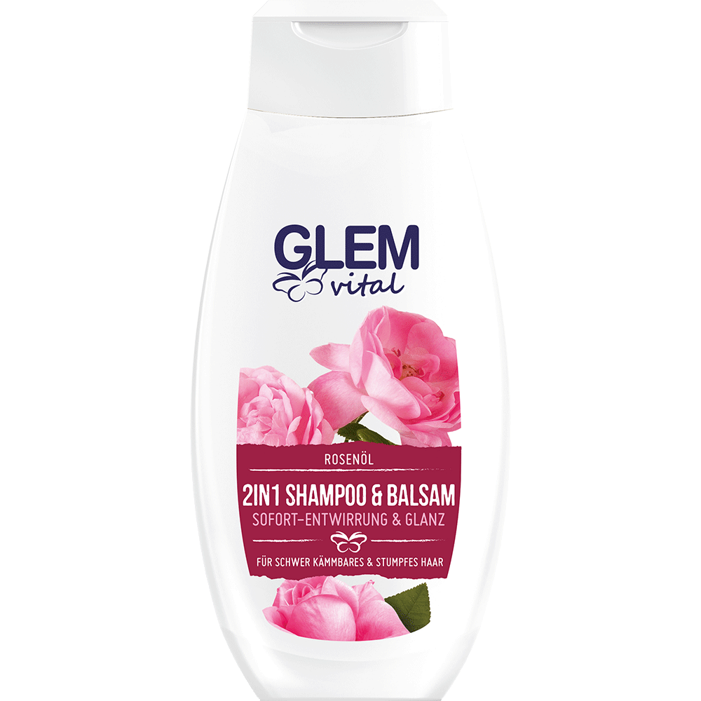 Bild: GlemVital 2in1 Shampoo und Balsam Rosenöl