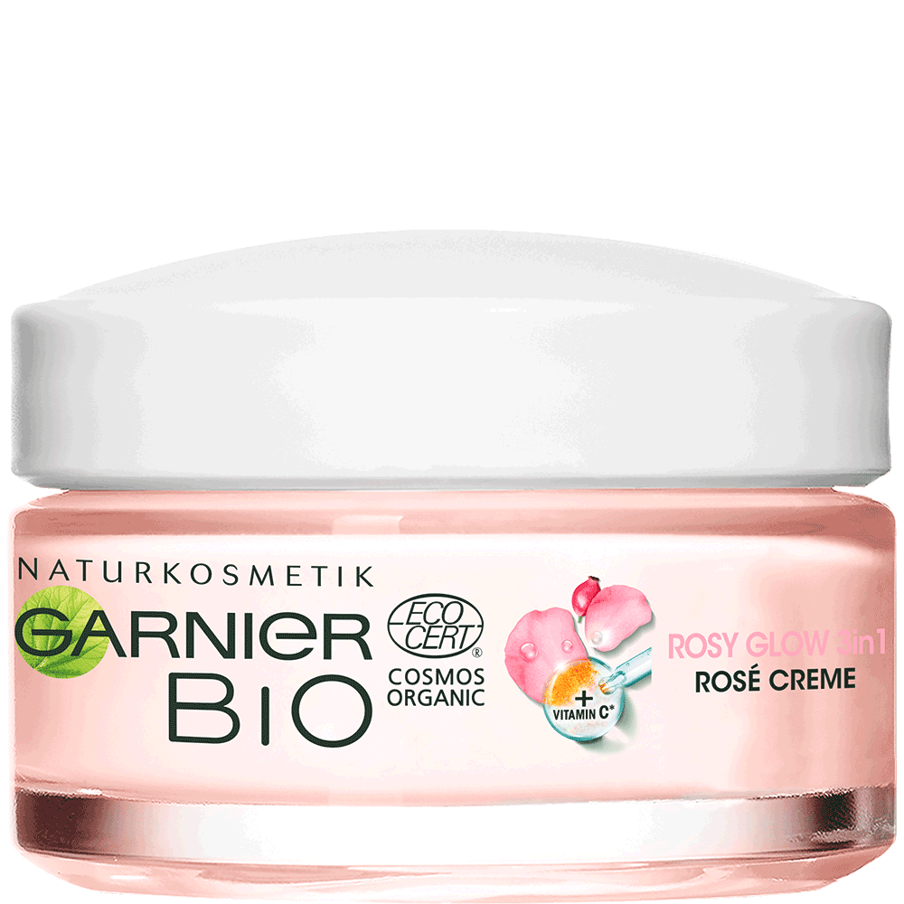 Bild: GARNIER BIO Rosy Glow 3in1 Rose Creme