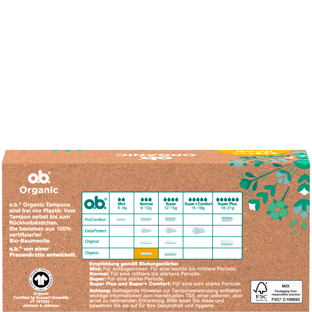 Bild: o.b. Organic Tampons Normal