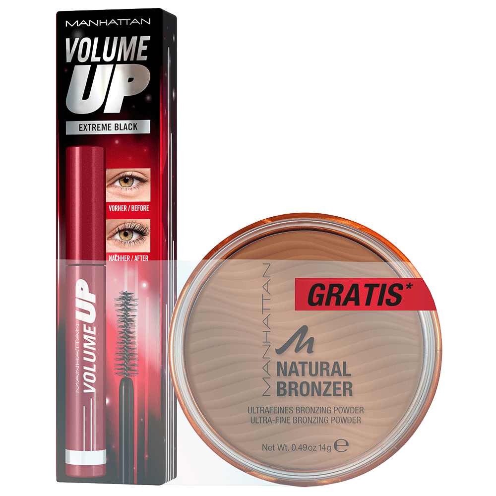 Bild: MANHATTAN Set Mascara Volume Up Extreme Black + Natural Bronzer