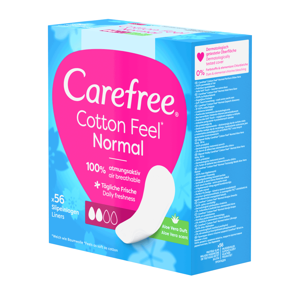 Bild: Carefree Cotton Feel Slipeinlagen Normal mit Aloe Vera Duft