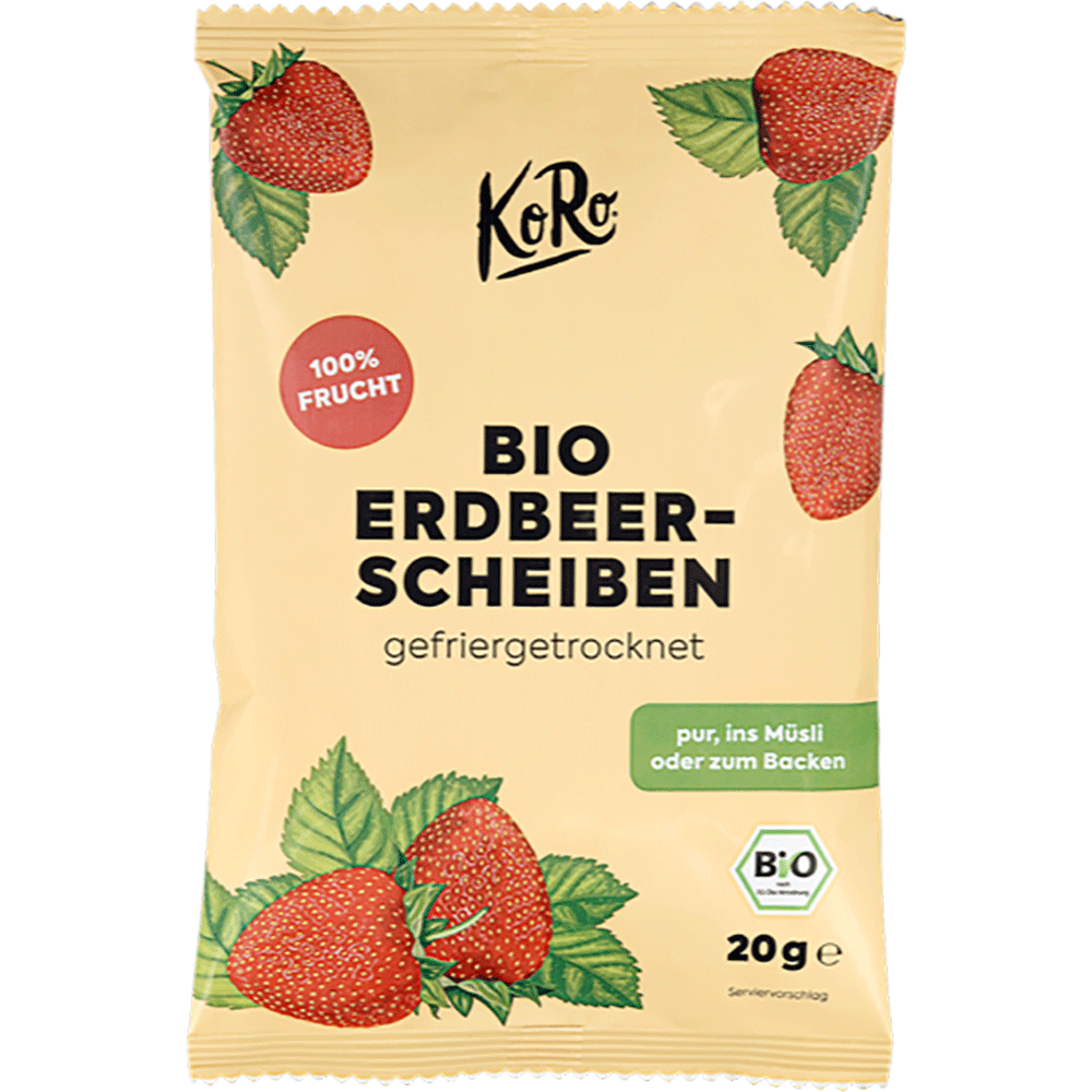 Bild: KoRo Gefriergetrocknete Erdbeerscheiben