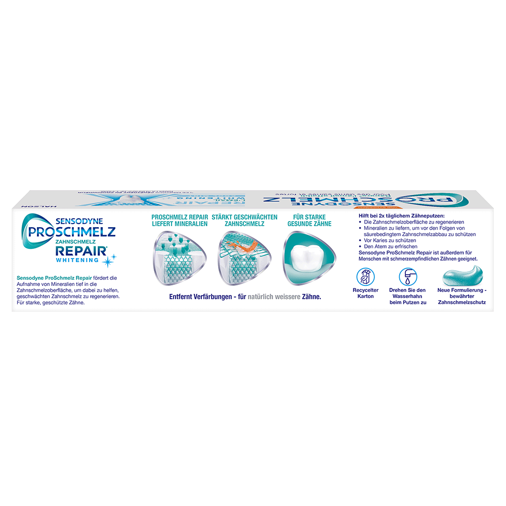 Bild: SENSODYNE Proschmelz Zahnpasta Zahnschmelz Repair Whitening Cool Mint