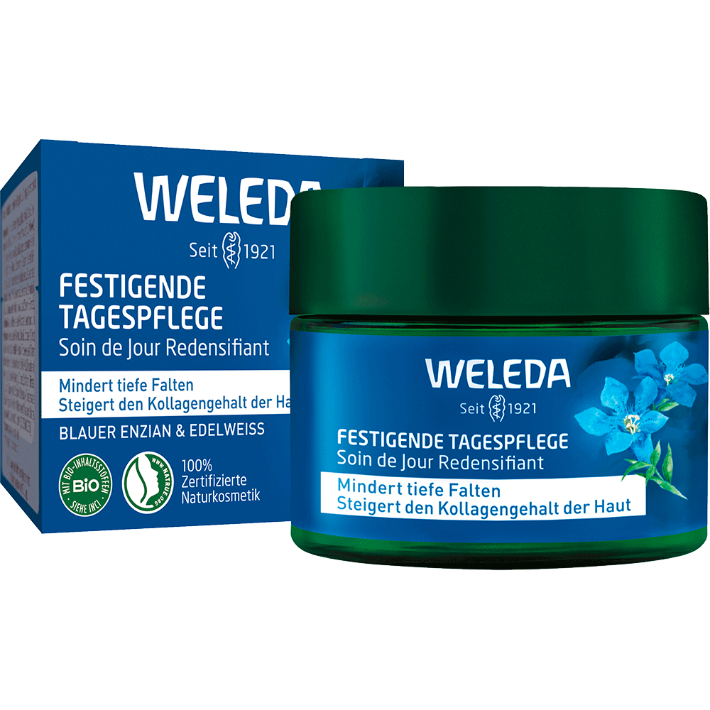 Bild: WELEDA Festigende Tagespflege Blauer Enzian und Edelweiss