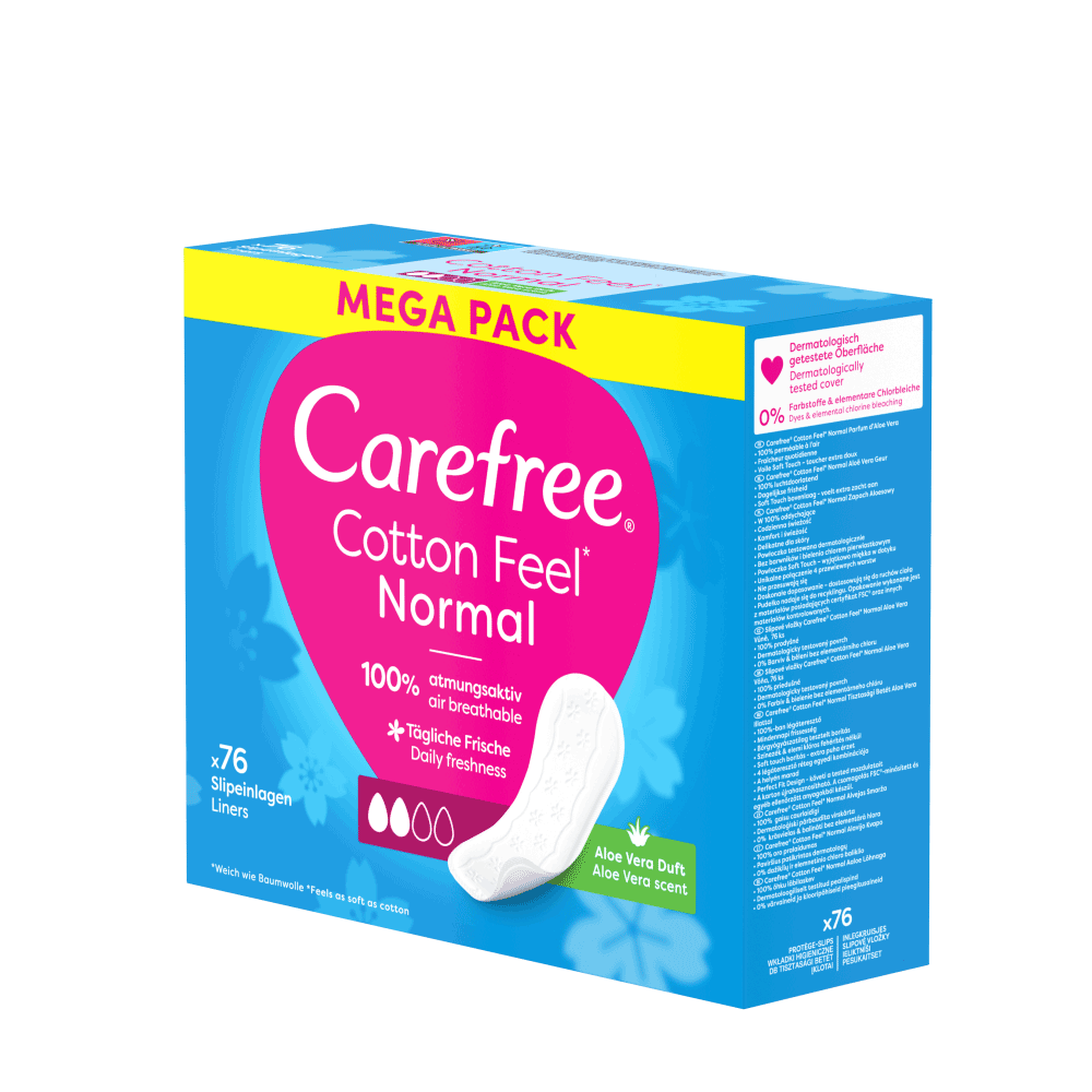 Bild: Carefree Cotton Feel Slipeinlagen Normal mit Aloe Vera Duft 